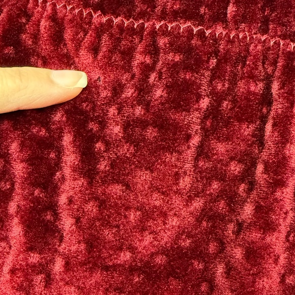 Vintage Handmade Burgundy Velvet Velour Long Sleeve Dress - Picture 11 of 11
